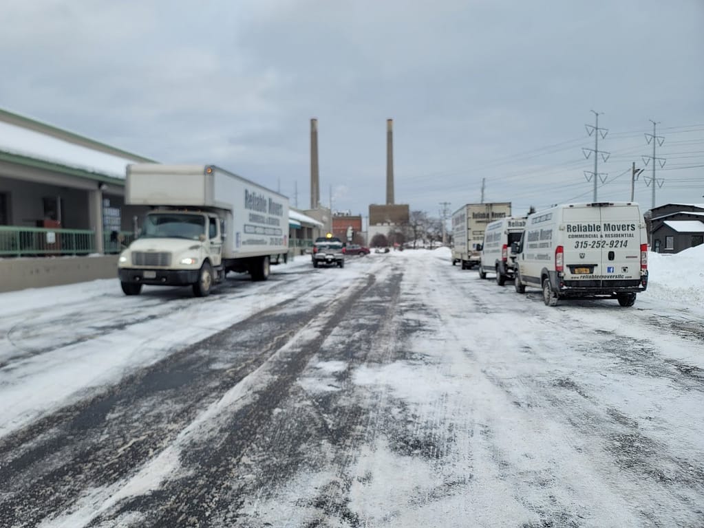 Reliable Movers bringing the fleet: 5 trucks, one massive office relocation in Oswego